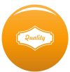 Quality label icon. Simple illustration of quality label vector icon for any design orange